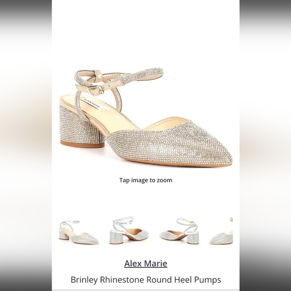 Alex Marie Shoes - Alex Marie Brinley Rhinestone Round Heel Pumps, Size 5.5, Color Silver